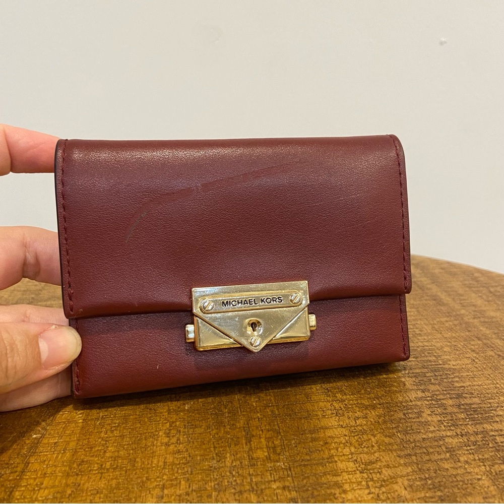 Michael Kors Wine Leather Card Holder